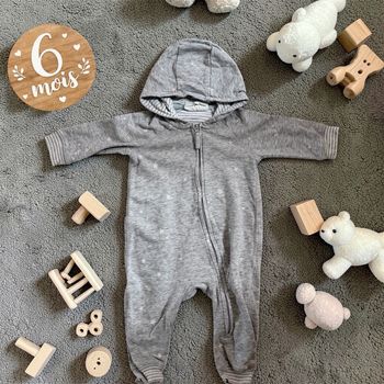 Combinaison à capuche, ouverture devant  Mixte - H&M - T4-6mois 