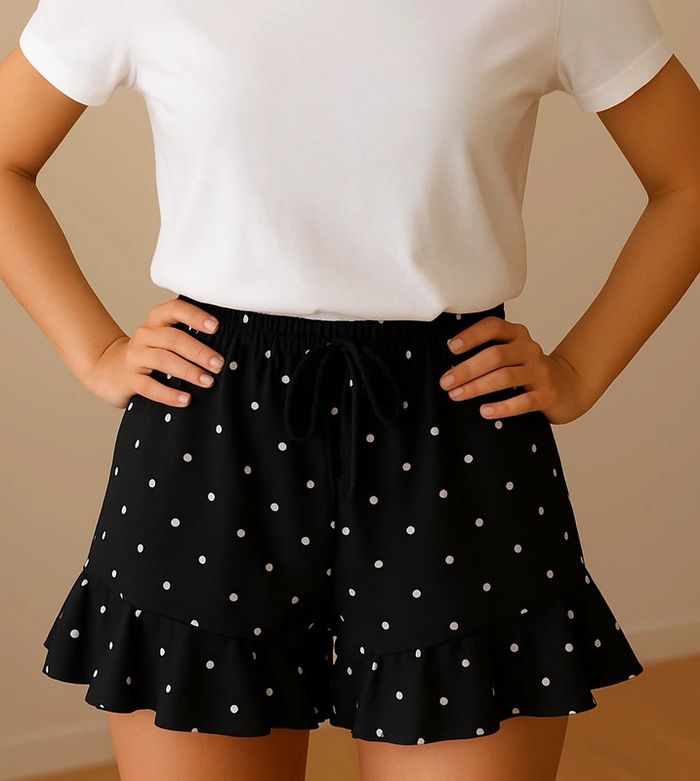Short fluide à pois neuf