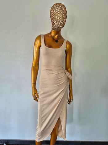 Robe Longue a nouer Femme Crème Taille M/38