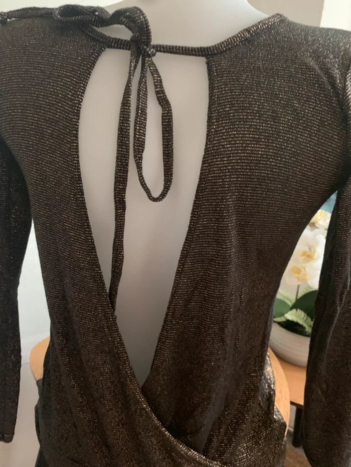 Pull Sister dos nus taille XS-S brillant doré - photo numéro 9