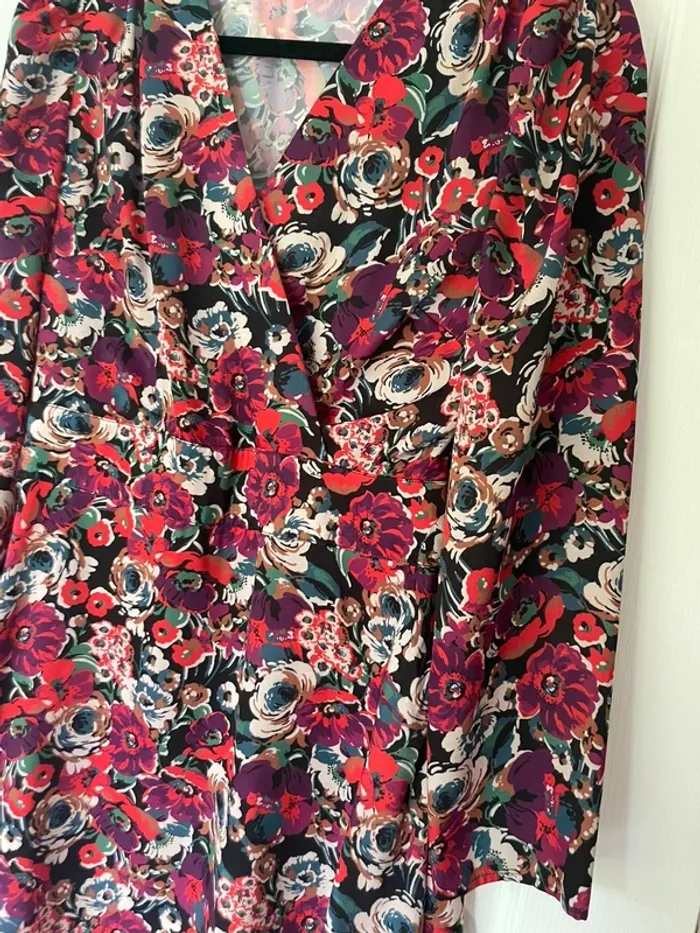 Robe manches longues à fleurs Camaïeu - photo numéro 3