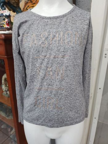 Haut manches longues gris taille 12 ans Gémo