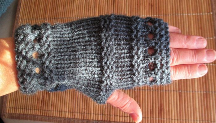 Mitaines fille verte tricot - photo numéro 3