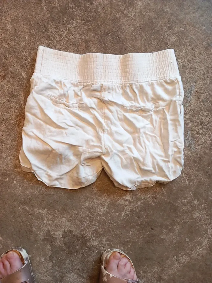 🍓 Short blanc coton lin T40 Kiabi - photo numéro 4