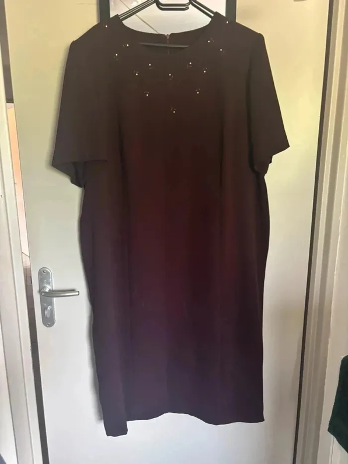 Robe couleur prune aubergine taille 54