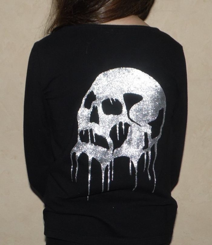 tee shirt tête de mort fille 4/6 ans - photo numéro 4