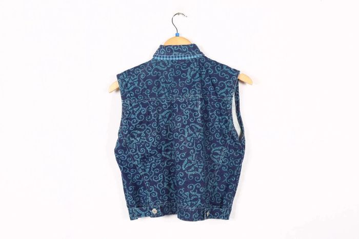 Blouson vintage 90's en coton, denim motif abstraits (#240652) - photo numéro 3