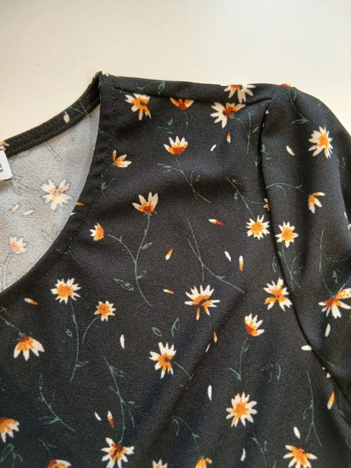 Robe Mango XS Noire fleurie - photo numéro 5