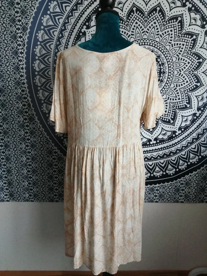 Robe beige à motifs mandala coupe babydoll / culture sud / (S-M) - photo numéro 6