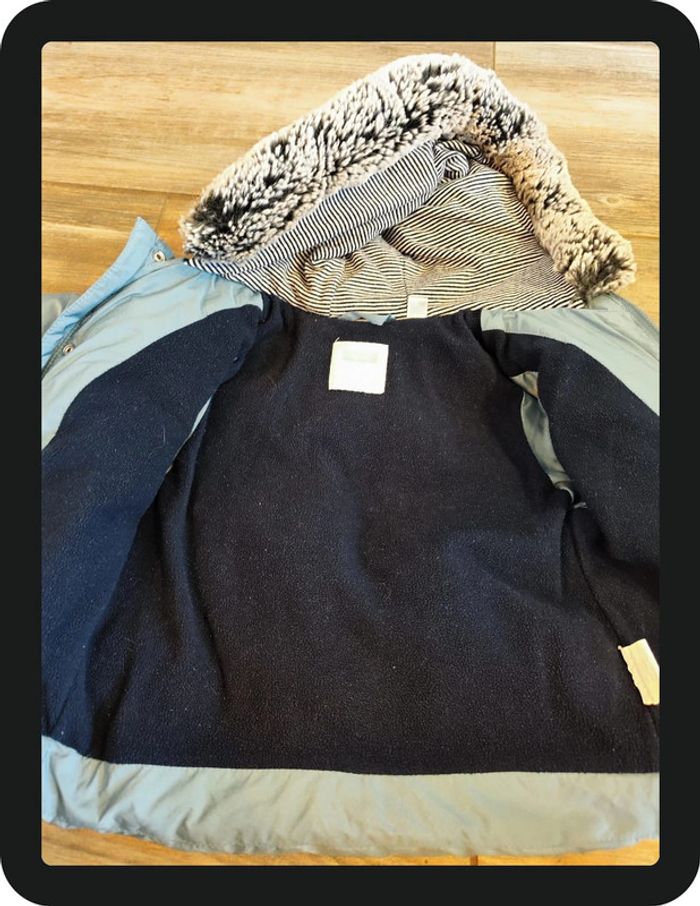 Doudoune avec capuche bleu gris Obaibi Taille 18 mois - photo numéro 5