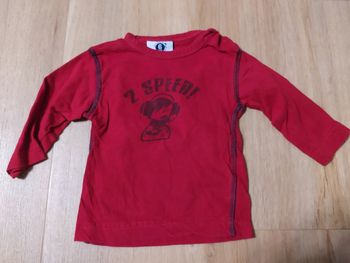 T-shirt DPAM rouge 6 mois 2 speed