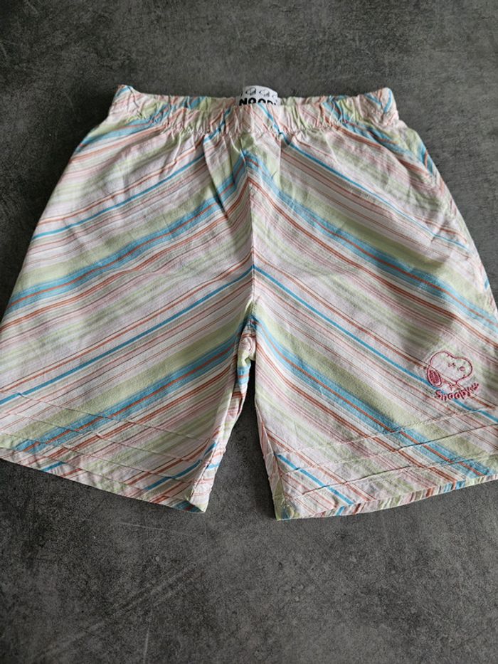 Short élastiqué bébé - Taille 36 mois (94cm) - Snoopy - Multicolore pastel - photo numéro 5