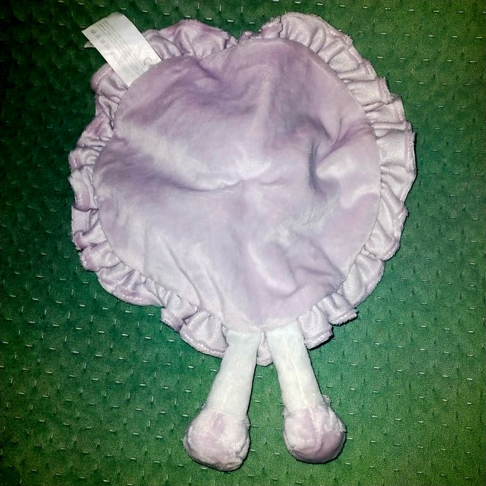 Doudou souris plat rond violet blanc noeud coeur brodé Kimbaloo - photo numéro 2