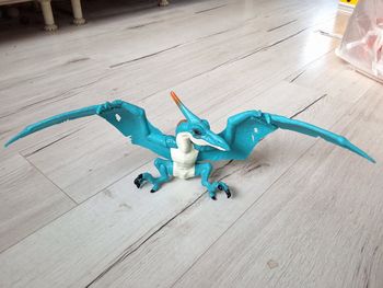 Jeu jouet sonore dinosaure ptérodactyle bleu 45 cm ailes déployées 