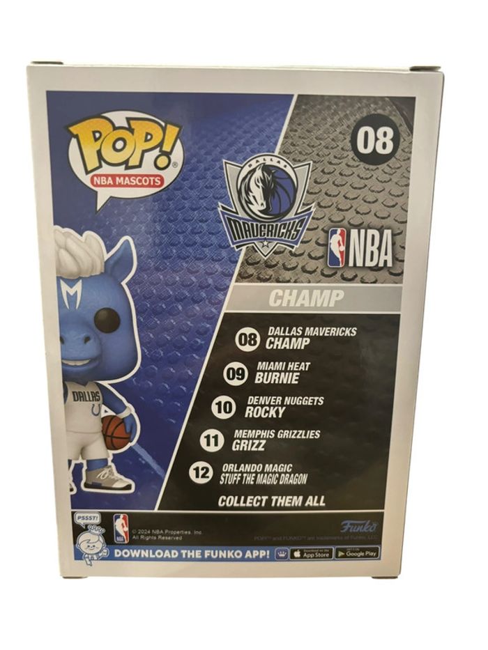 Figurine Funko Pop NBA Mavericks Champ 08 neuf - photo numéro 2