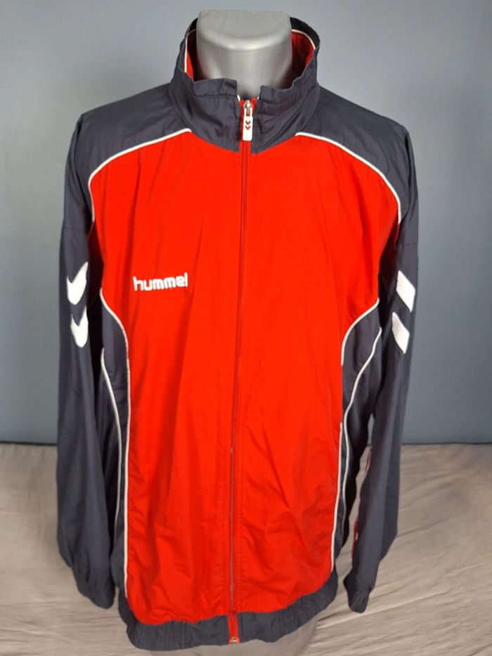 veste légère / Track jacket hummel / homme - taille 2XL / gris et rouge brodé (521)