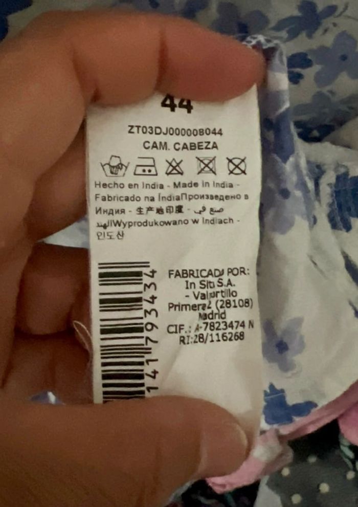 💙Chemise  blanche à fleurs bleue Trucco Taille 44 - photo numéro 9