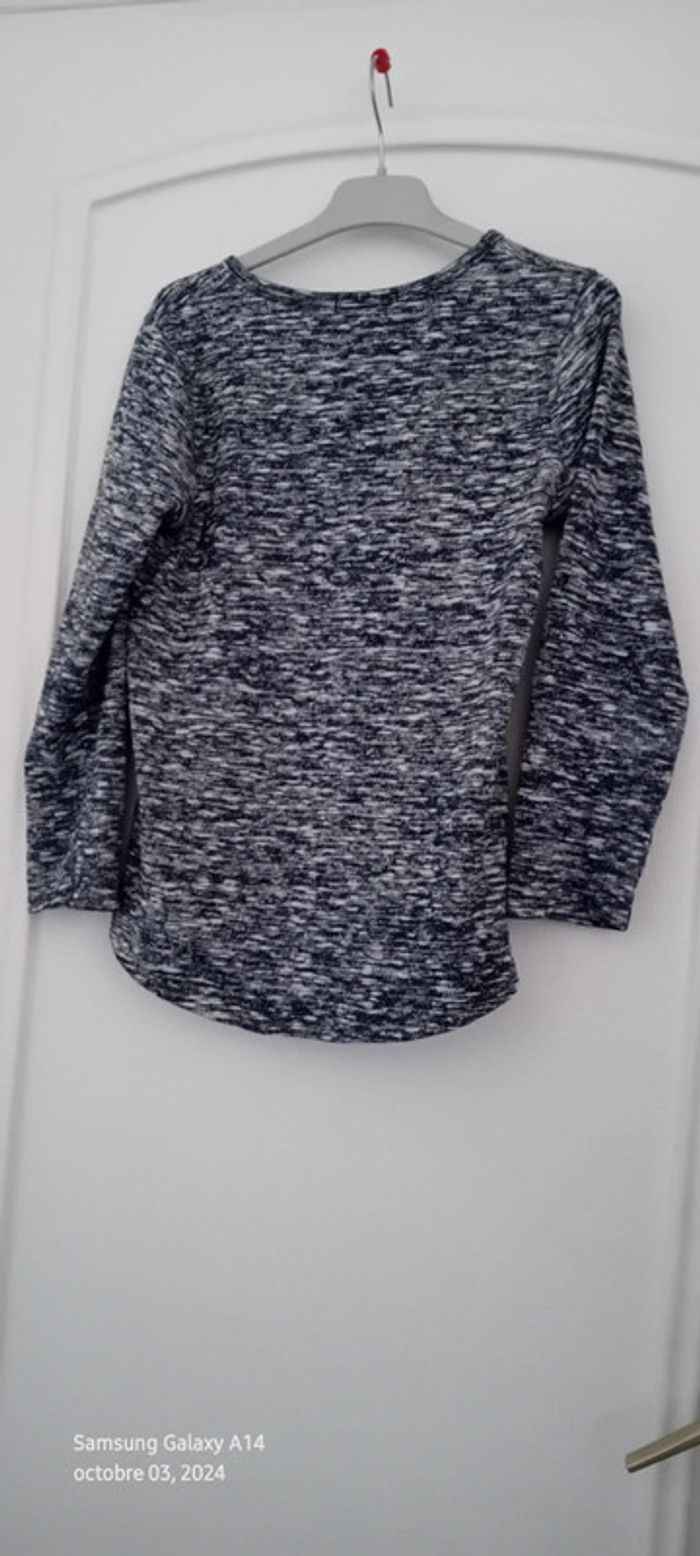 Pull fin motif cœur et noeud en sequins bleu fille 12 ans BB.Land - photo numéro 7