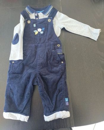 Ensemble salopette + bodie 6 mois Sergent Major
