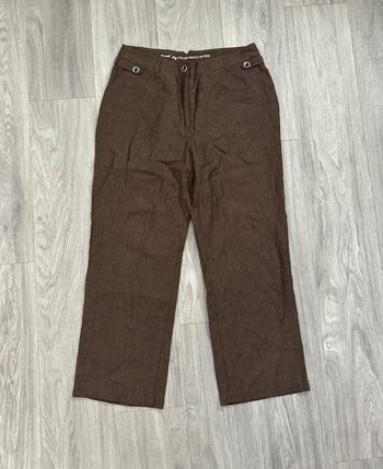 Pantalon droit en lin marron C&A T42/44 XL/XXL