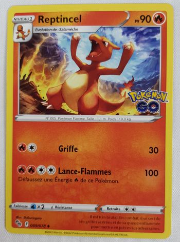 Carte Pokemon Reptincel 009/078 ● Pokémon GO FR ©