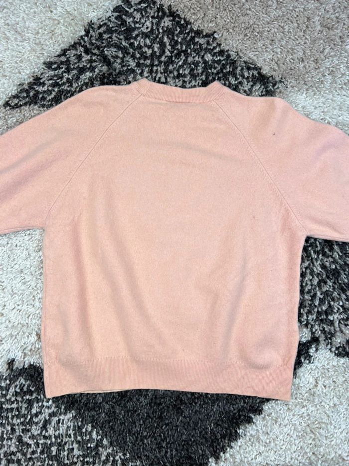 Pull Lacoste rose en laine col rond taille S style old money - photo numéro 12