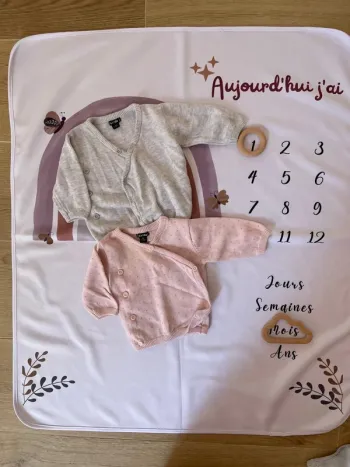 Lot 2 vestes manches longues bébé fille - 1 mois - Kiabi