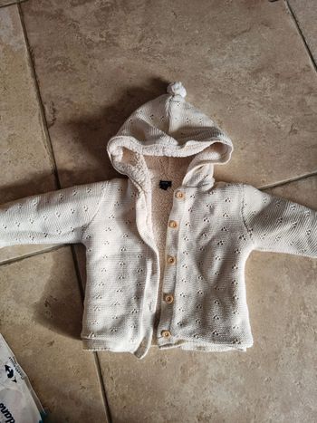 Veste molletonné 18 mois blanche