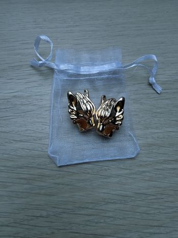 Bijoux de col de chemise loups dorés pin's broches 