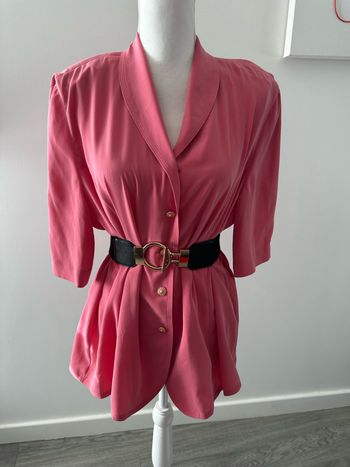 Chemisier rose bonbon Delmod Vintage T46 3XL