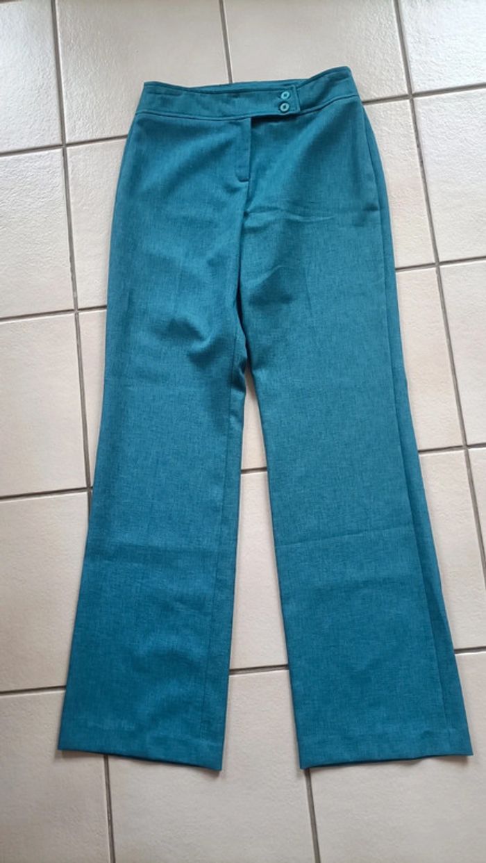 Pantalon tailleur turquoise taille 38