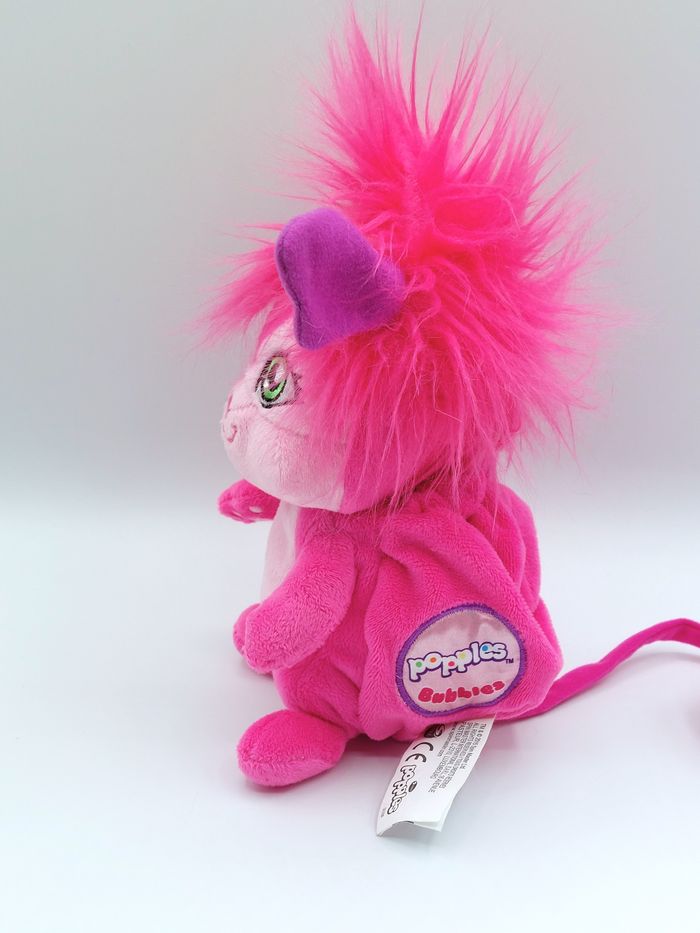 Petite peluche doudou Popples Bubbles rose mauve SPIN MASTERS 2015 18 cm fleur - photo numéro 4