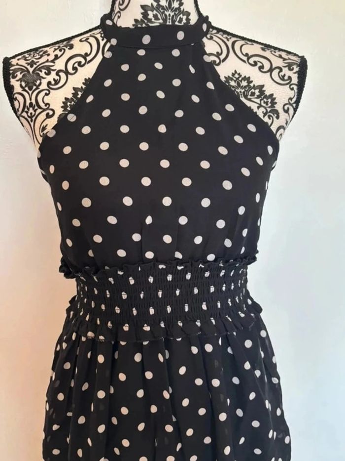 Robe asymétrique style vintage à pois XS - photo numéro 4