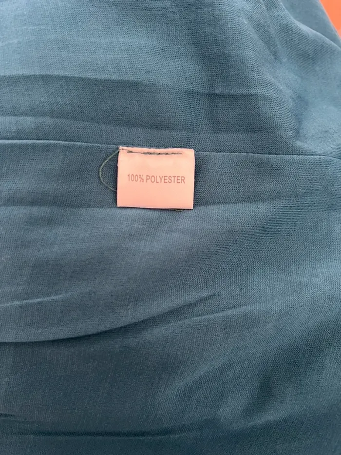 Robe ceinturée col V vert émeraude Akoz - photo numéro 8