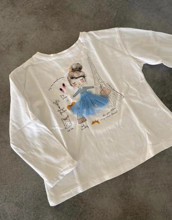 Tshirt manches longues  Zara 24 mois Motif danceuse avec tulle