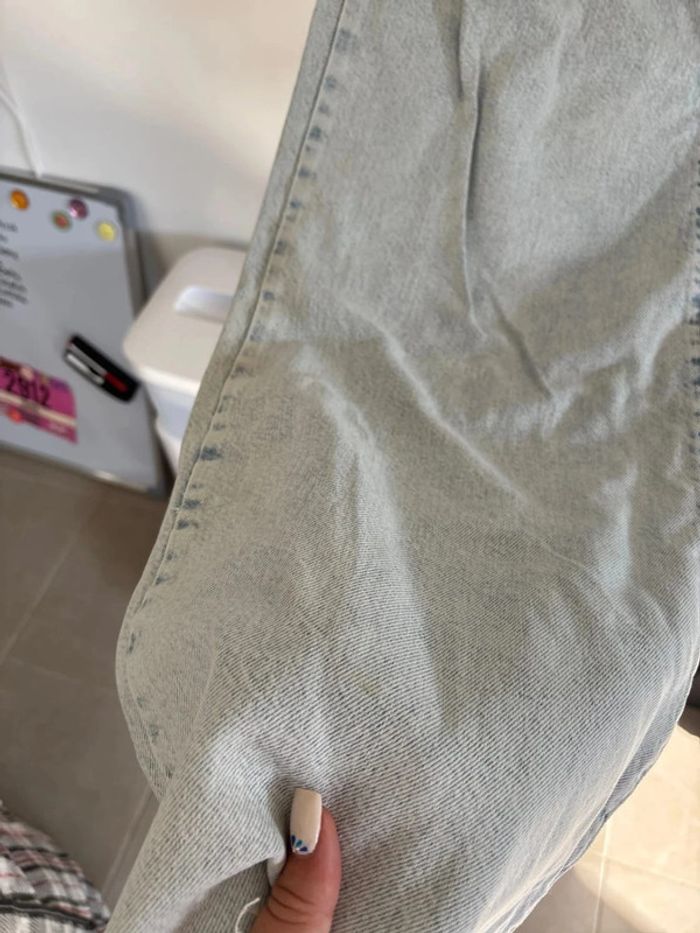 Jean bleu clair jambes larges atypique sans poches Zara taille 38 - photo numéro 8