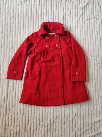 🧣 Manteau rouge type duffle-coat Vertbaudet 6 ans – laine, chaud et élégant