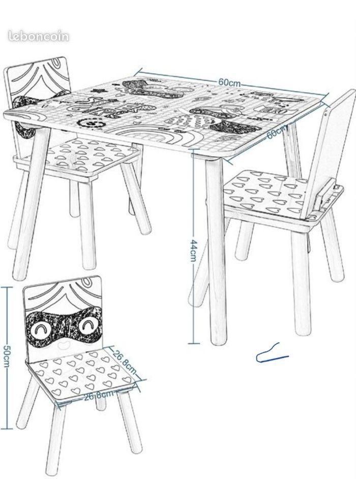 Table enfant et 2 chaise Neuf - photo numéro 2