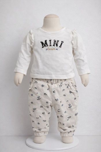 Ensemble bébé fille Gémo – Haut manches longues + pantalon – 6 mois – TBE