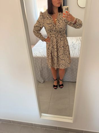 Robe blouse beige fluide fleurie taille m neuve