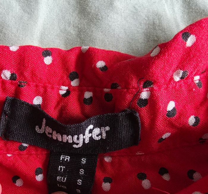 Jennyfer Chemise Viscose Rouge Pois S - photo numéro 4