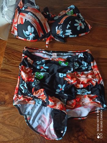 Maillot de Bain Femme 2 pièces Taille Haute 42