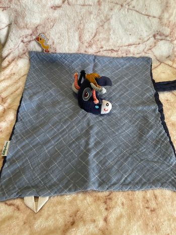 Doudou plat lange âne Ignace bleu marine Lilliputiens