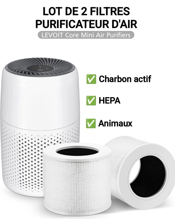 NEUF Lot de 2 filtres purificateur d'air LEVOIT CORE MINI - photo numéro 1