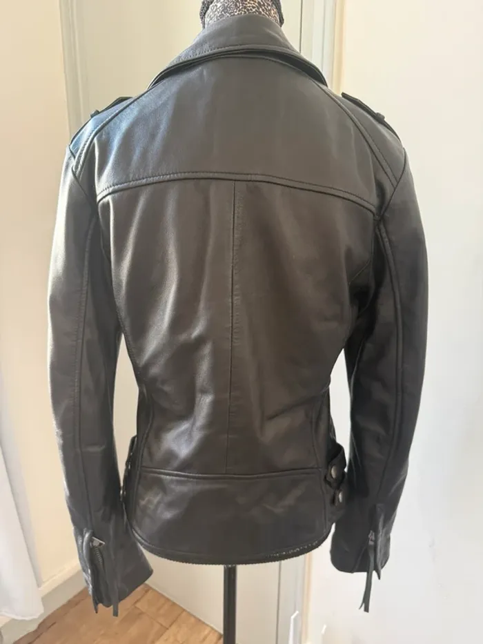Perfecto femme noir Rehard Italy – Taille 42IT / 38-40FR - photo numéro 2