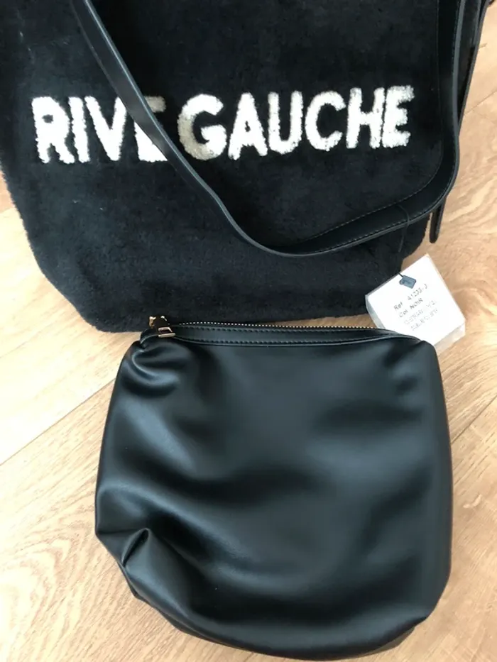 Sac bandoulière tote noir et blanc Rive Gauche - photo numéro 6