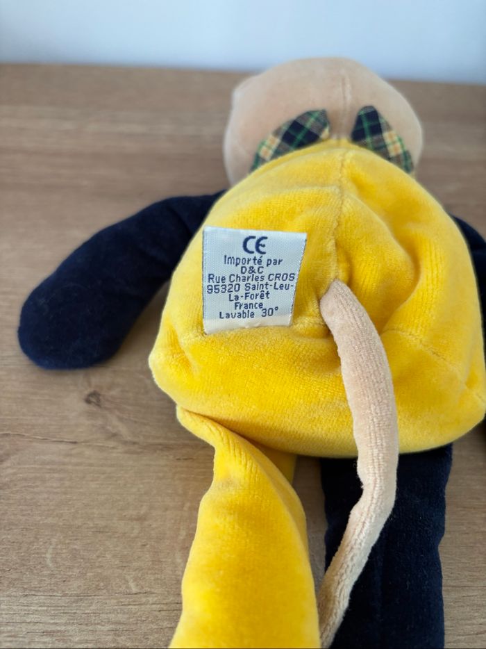 Peluche chat jaune bleu marine 30 cm - photo numéro 6