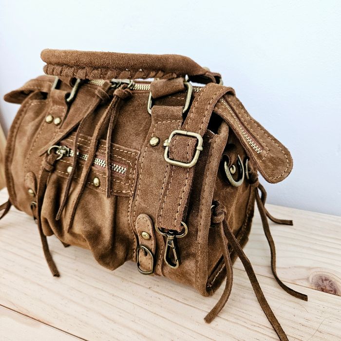 🇮🇹Sac a main 100% Cuir  Daim Camel verapelle🇮🇹 The genuine leather neuf avec Bandoulière - photo numéro 2