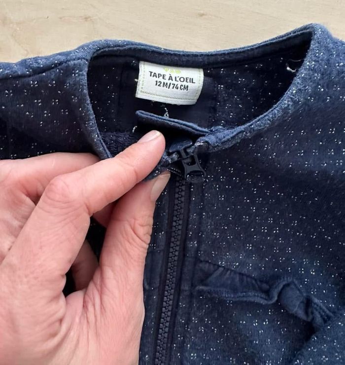 Veste ou gilet bébé fille - bleue - tao - taille 12 mois 74 cm - photo numéro 2