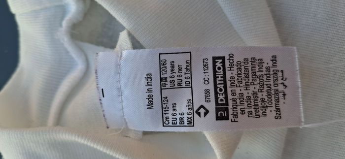 Lot deux sous pull blanc marque Décathlon taille 6 ans - photo numéro 2